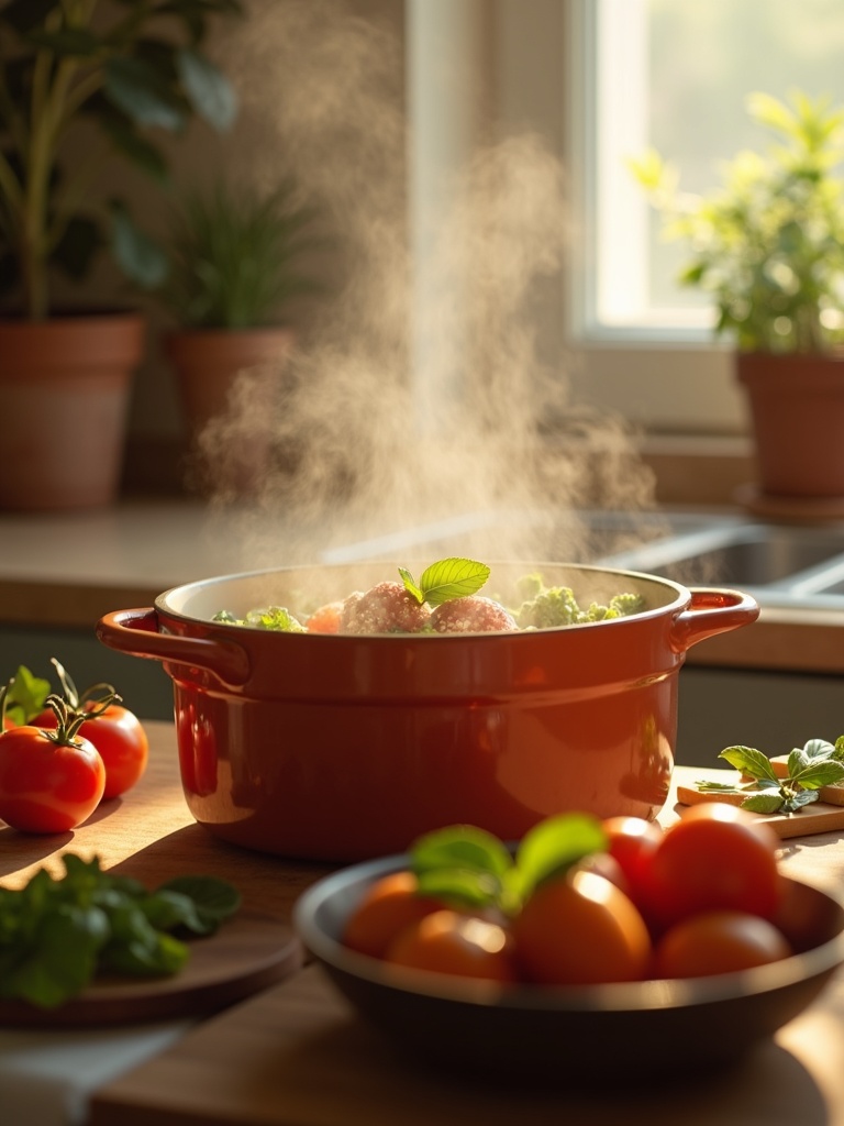 Homemade nutritious meal being prepared